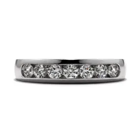 0.74ct Duet Round Brilliant Cut Diamond Channel Set 18ct White Gold Band