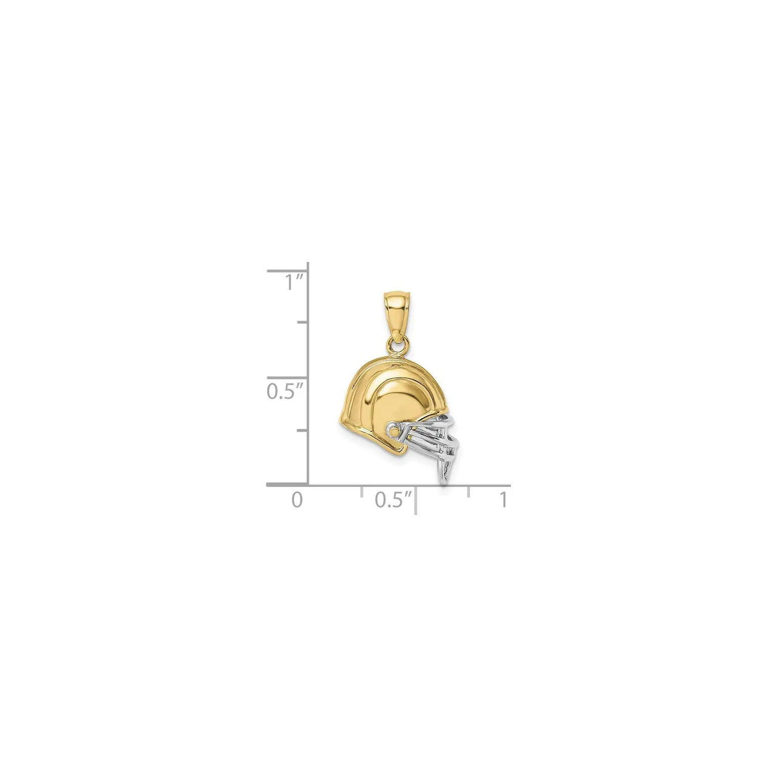 3-D American Football Helmet Pendant (14K)