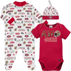 3-Piece Baby Boys 49ers Bodysuit, Sleep 'n Play, & Cap Set