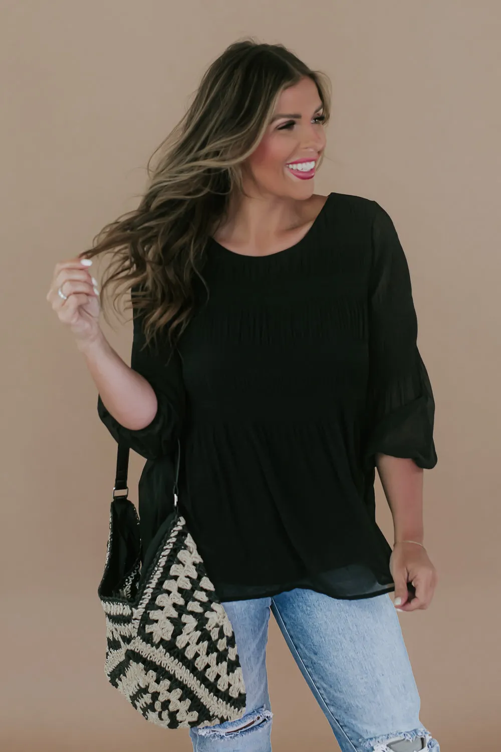 A Must For Me Blouse , Black