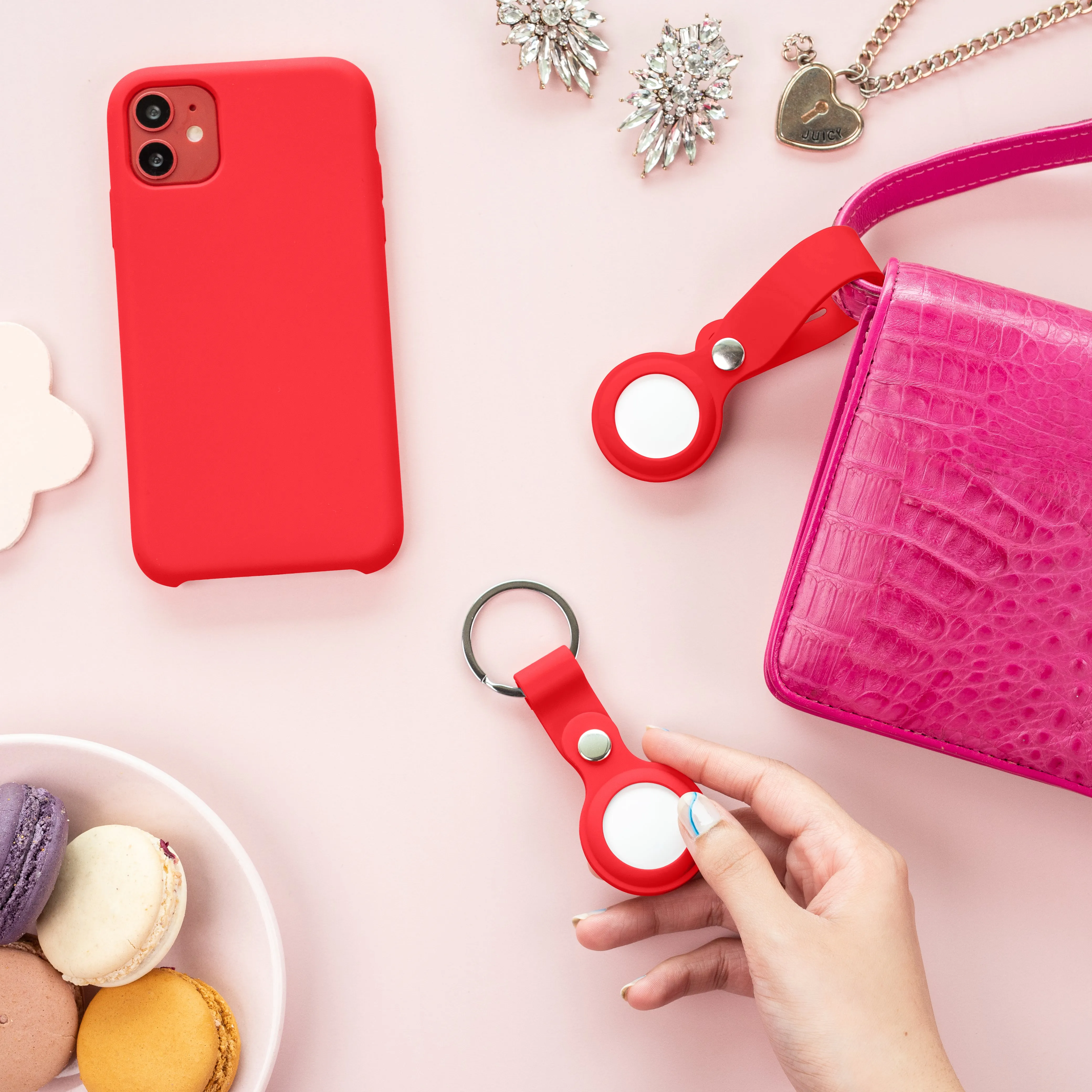 Airtag Keychain Case ( Red )