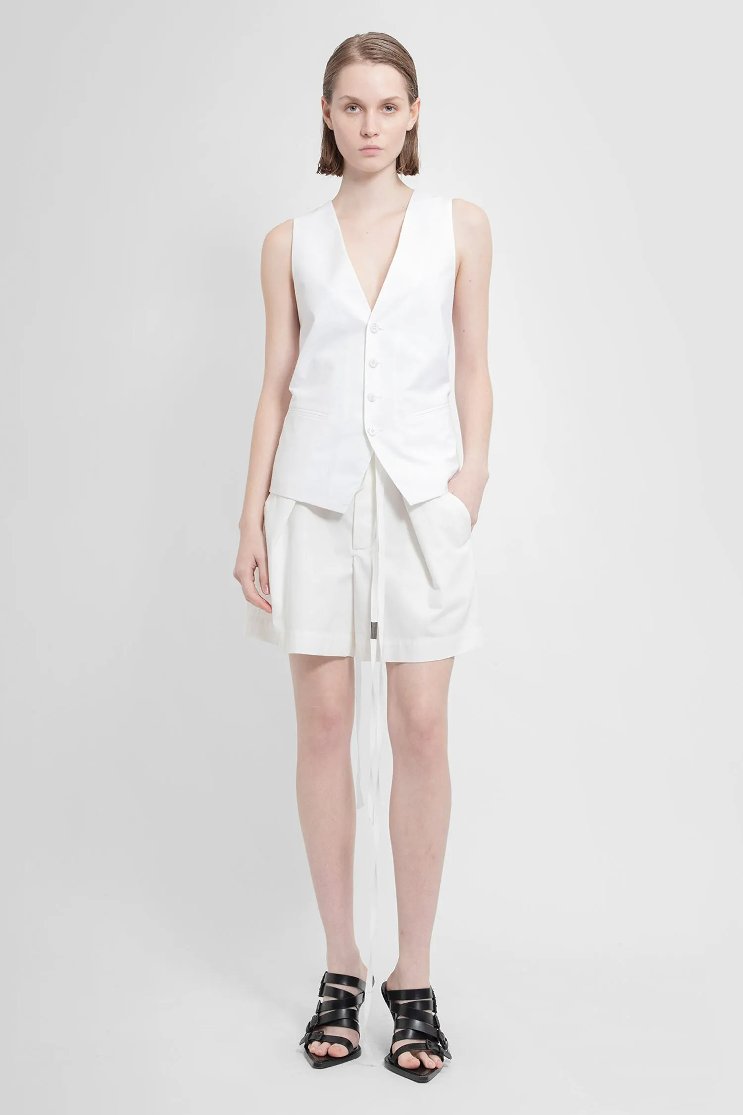 ANN DEMEULEMEESTER WOMAN WHITE VESTS