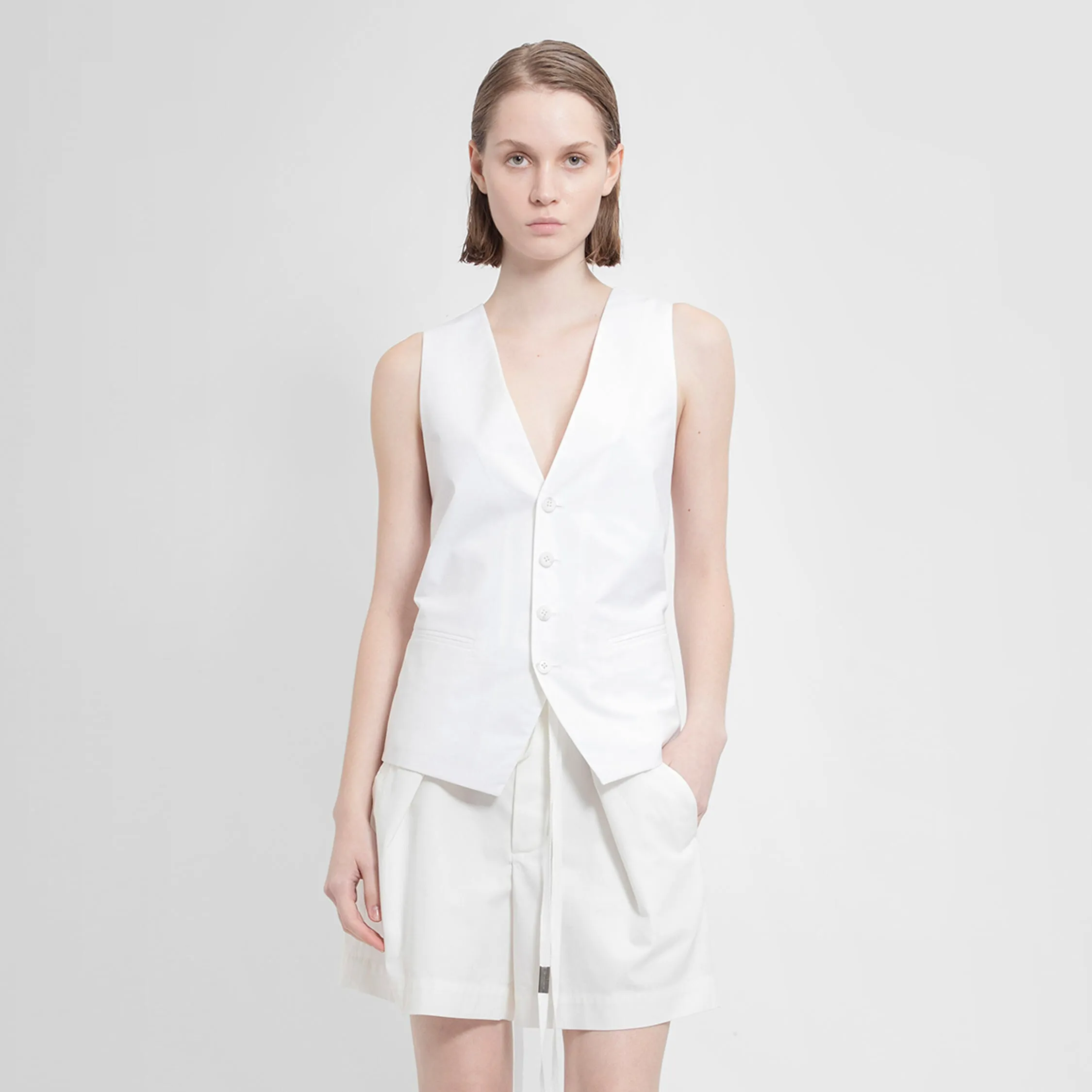 ANN DEMEULEMEESTER WOMAN WHITE VESTS