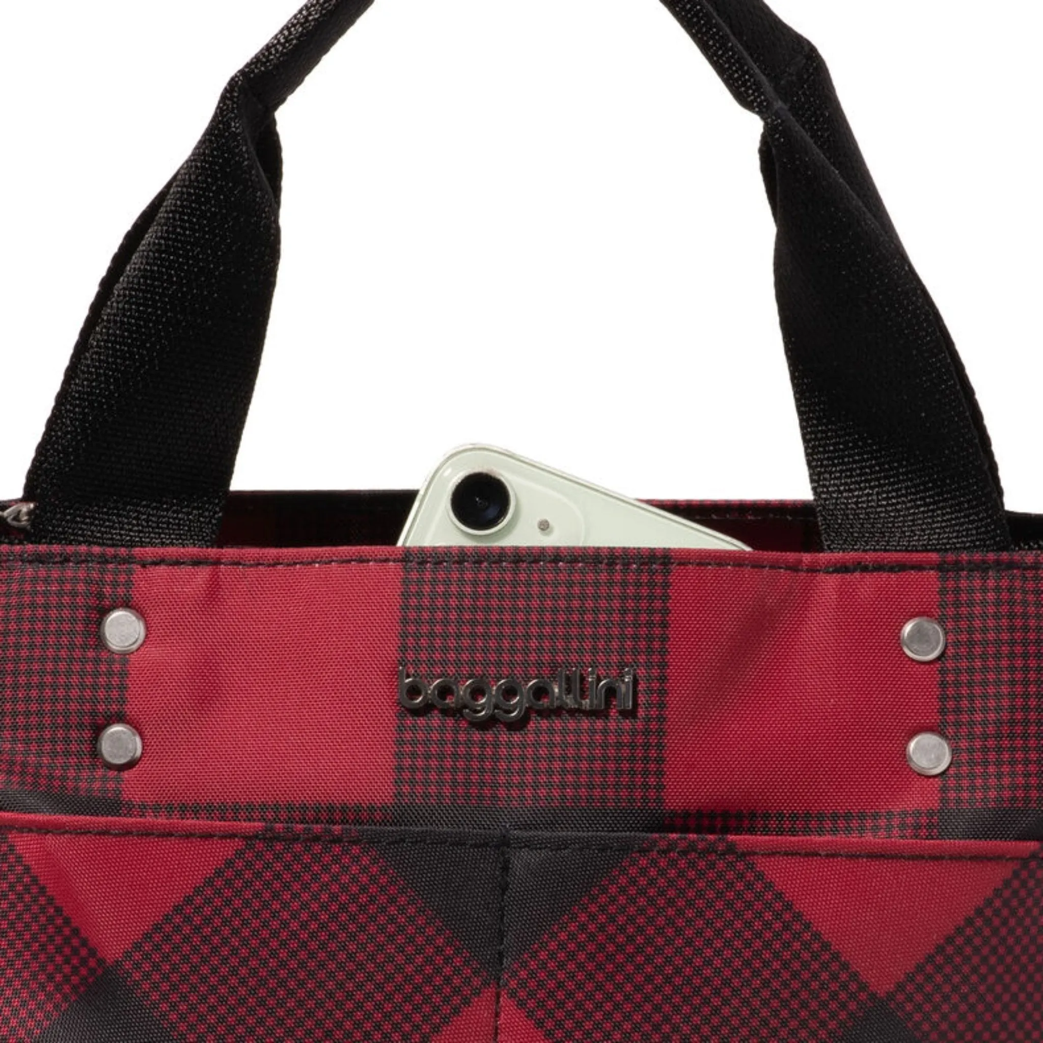 Baggallini Mini Carryall Tote - Red Buffalo Plaid