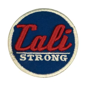 CALI Strong White Blue Red Round 3D Hook-and-Loop Morale Patch