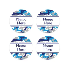 Camo Round Name Labels 30pk