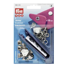 Cap Snap Fasteners Kit, Jersey, 10mm, Silver