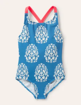 Cross-back Printed Swimsuit