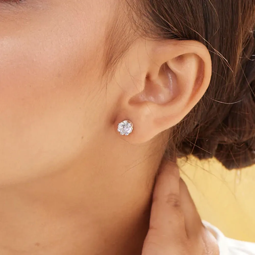 Crown Star Stud Earrings- 925 Silver