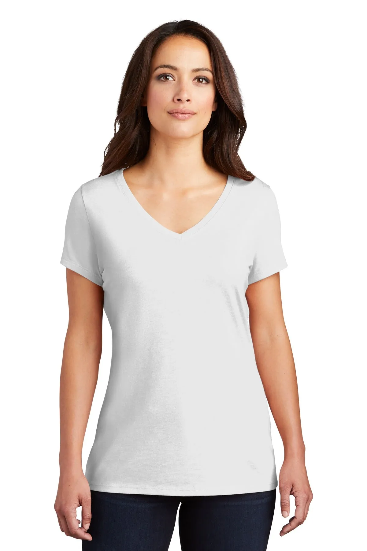 District Women's Perfect Tri V-Neck Tee. DM1350L