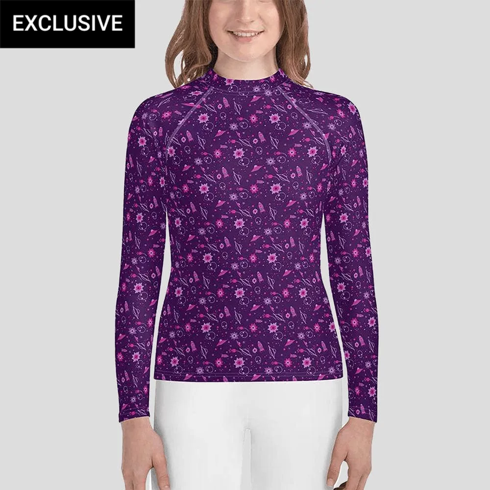 Floral Galactic Youth Rash Guard (POD)