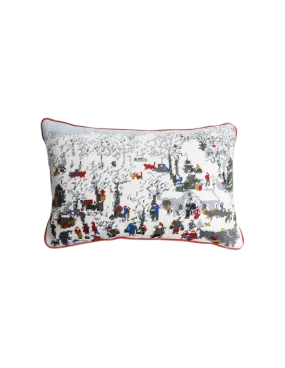 Grandma Moses 'Sugaring Off' Needlepoint Pillow