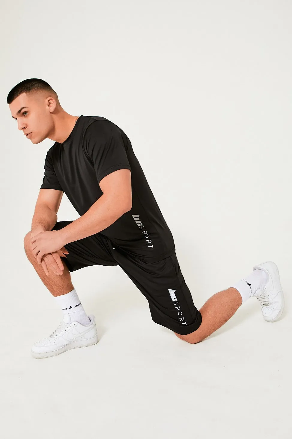 Hopton Activewear T-Shirt & Short Set - Black