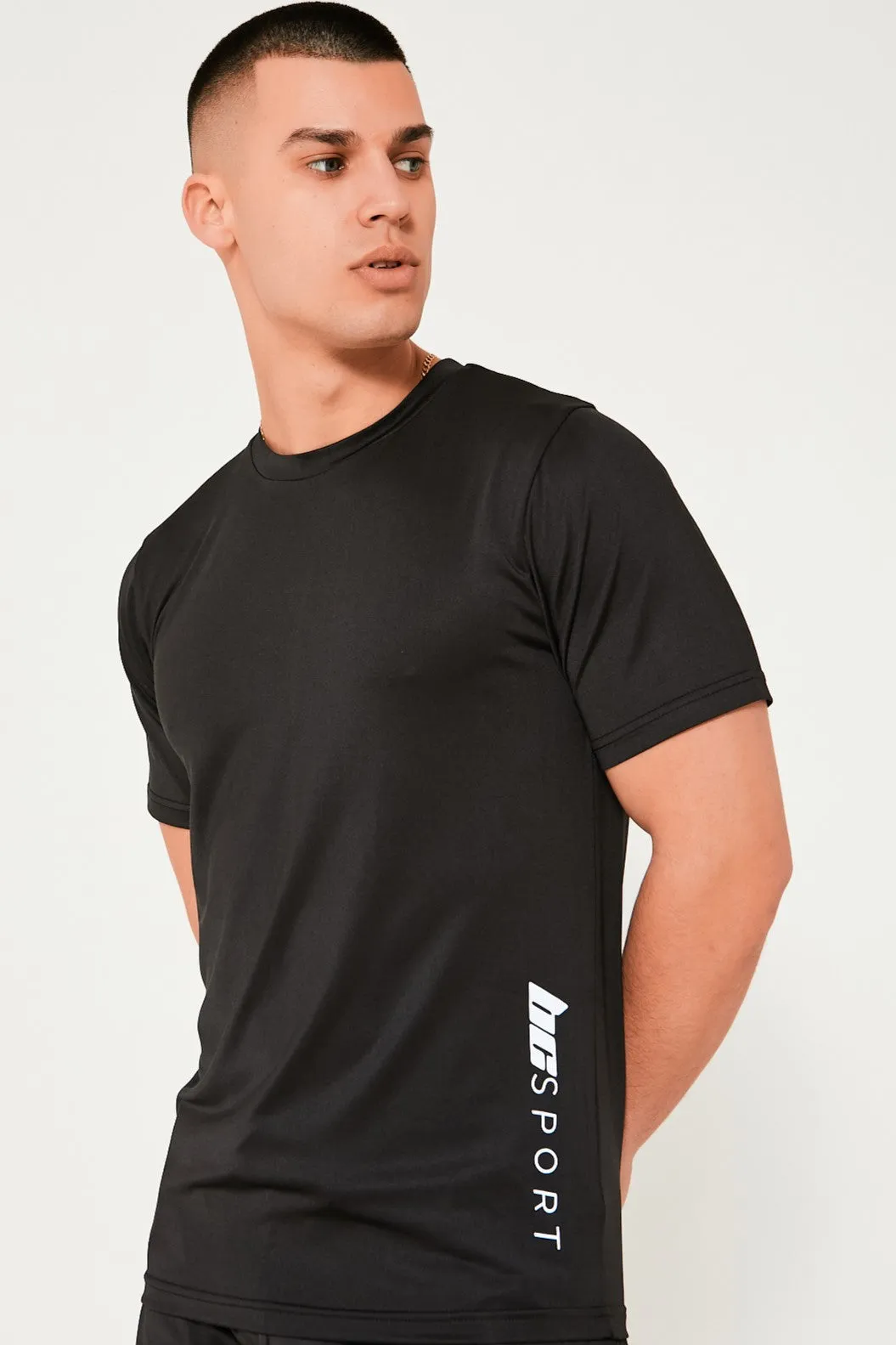 Hopton Activewear T-Shirt & Short Set - Black