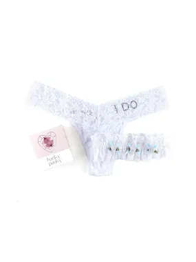 I Do Low Rise Thong & Garter Box Set