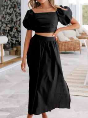 Lantern Sleeve Two-Piece Dress