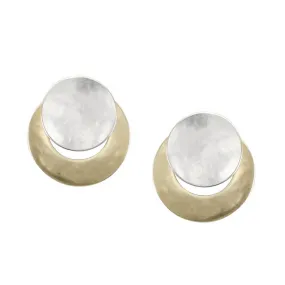 Marjorie Baer Round Silver Over Gold Earrings