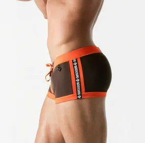 MASKULO Swim-Trunk SHARK Swimwear With Zip Front Imitation Coffee SW0805-91 32