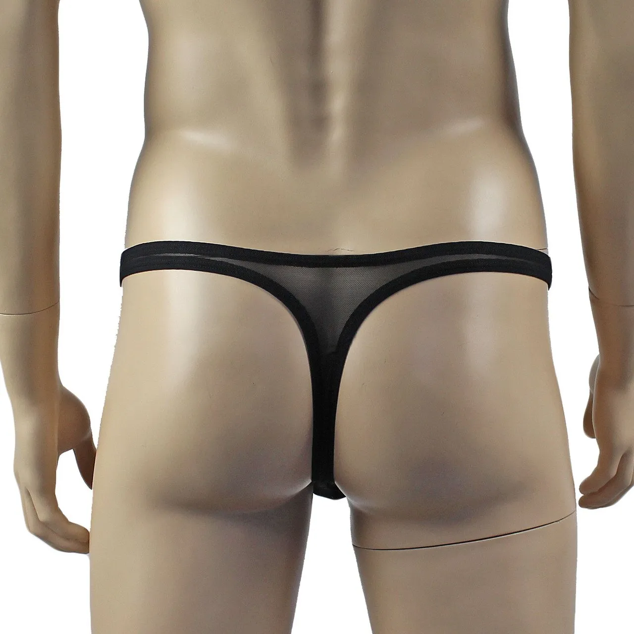 Mens Exotic Corset Top, Thong & Stockings - Sizes up to 3XL Black