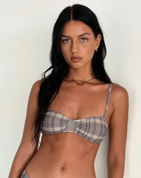 Pali Bikini Top in Purple Tartan