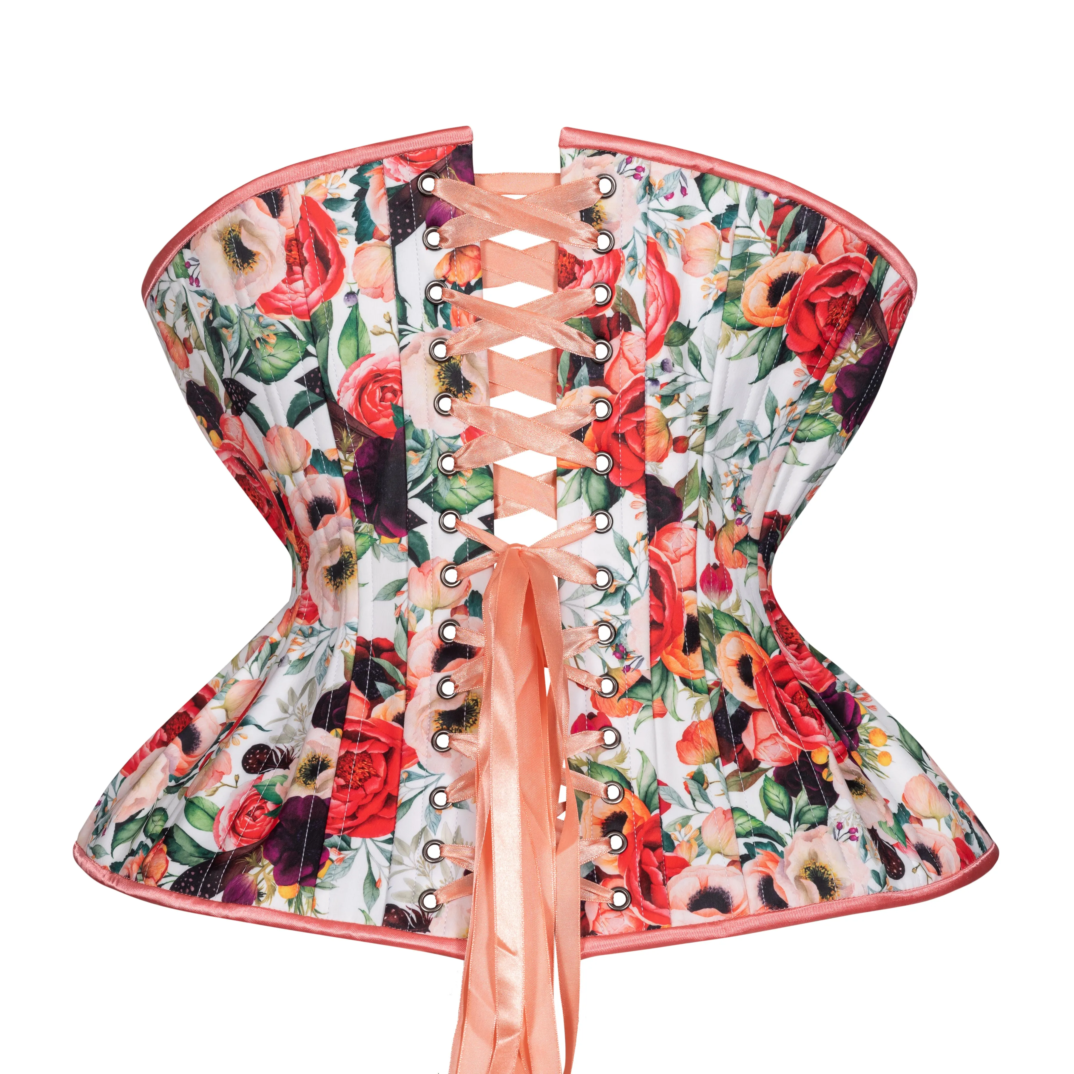 Peonies in Bloom Cupped Corset, Gemini Silhouette, Long