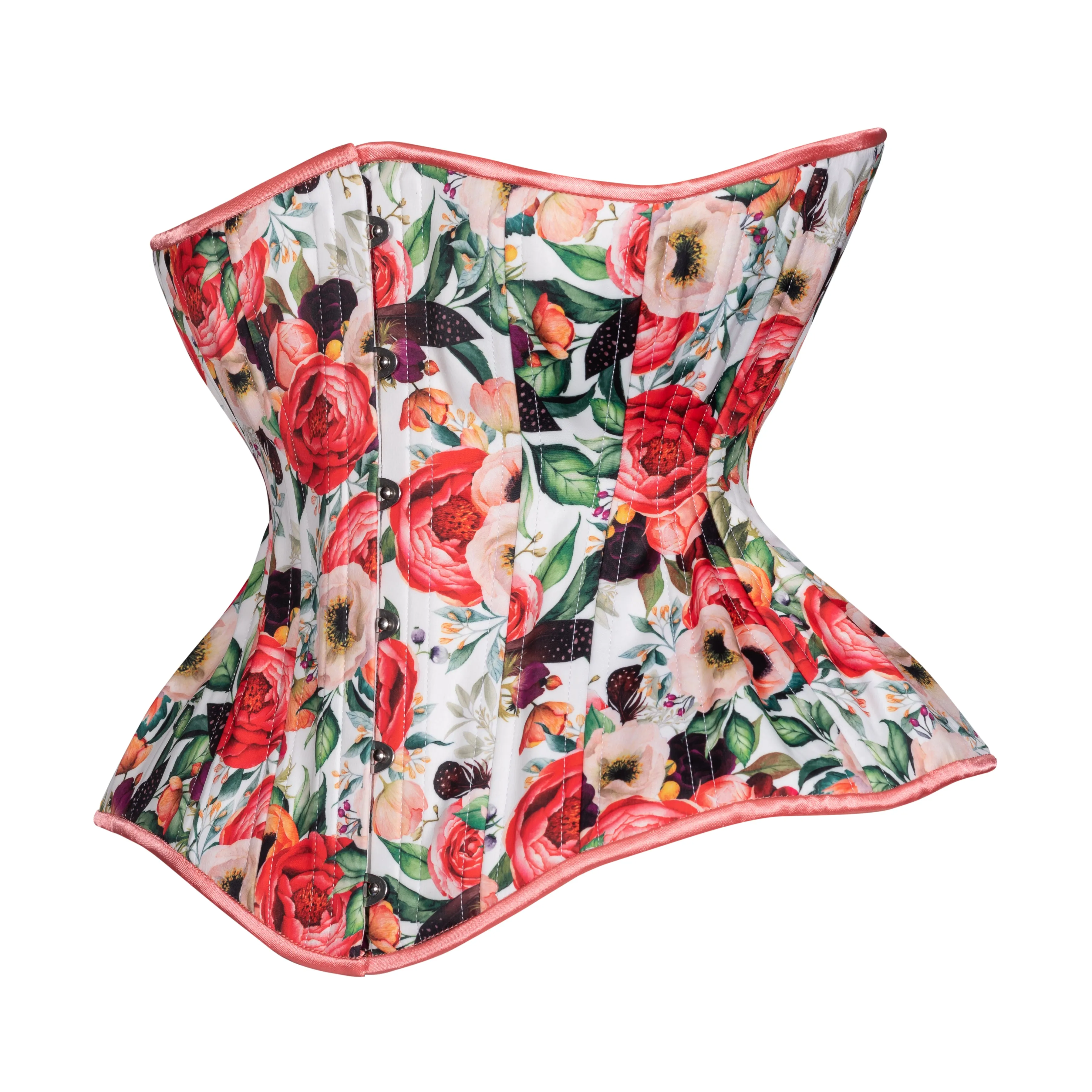 Peonies in Bloom Cupped Corset, Gemini Silhouette, Long