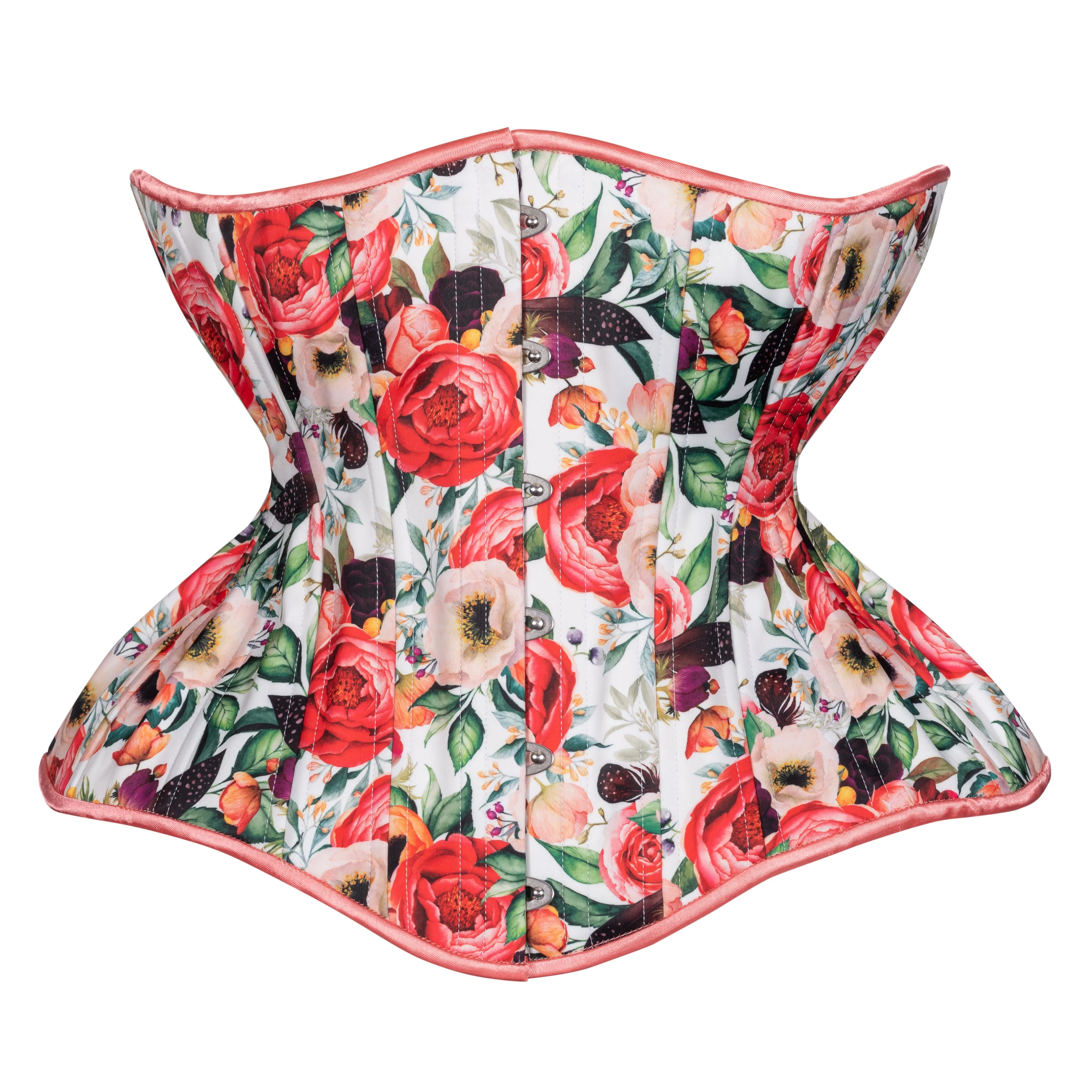 Peonies in Bloom Cupped Corset, Gemini Silhouette, Long