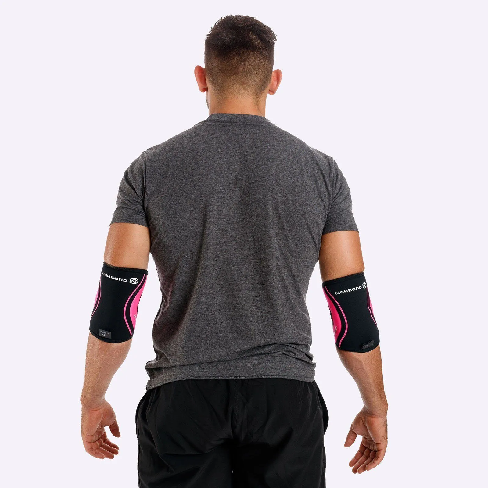 Rehband RX Elbow Sleeve - 5mm - Black/Pink - PAIR