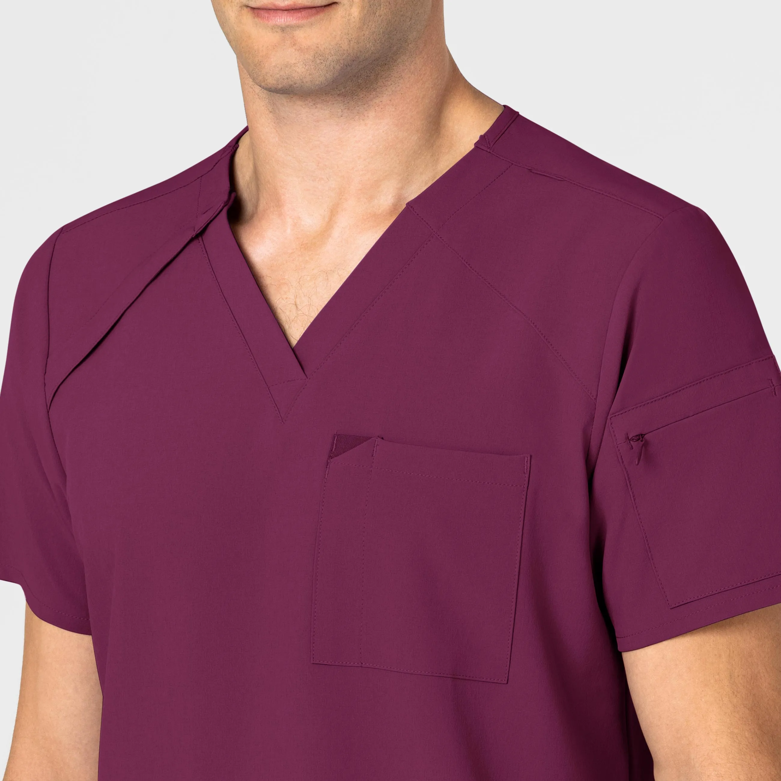 RENEW Men's EZ Zip Scrub Top - Wine