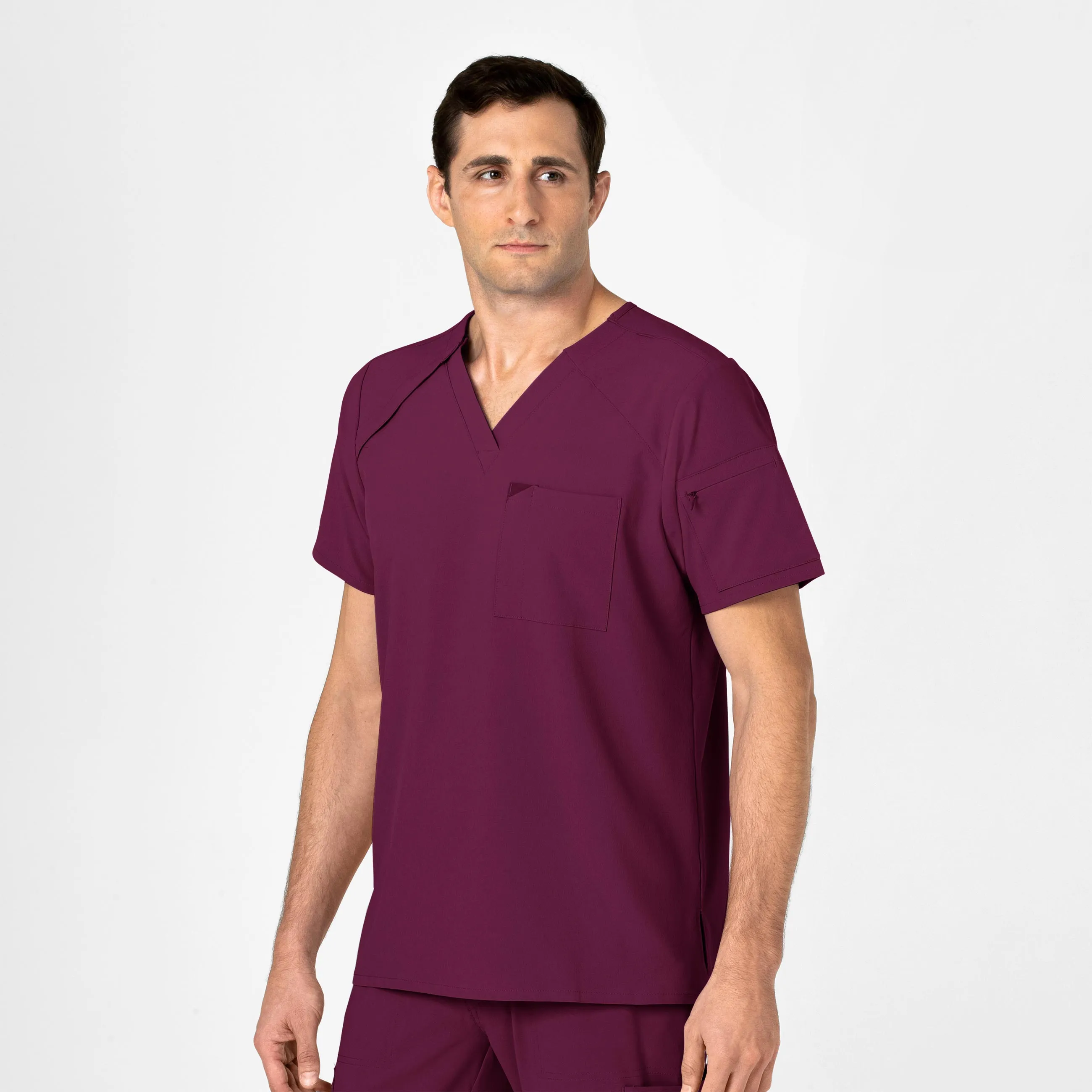 RENEW Men's EZ Zip Scrub Top - Wine