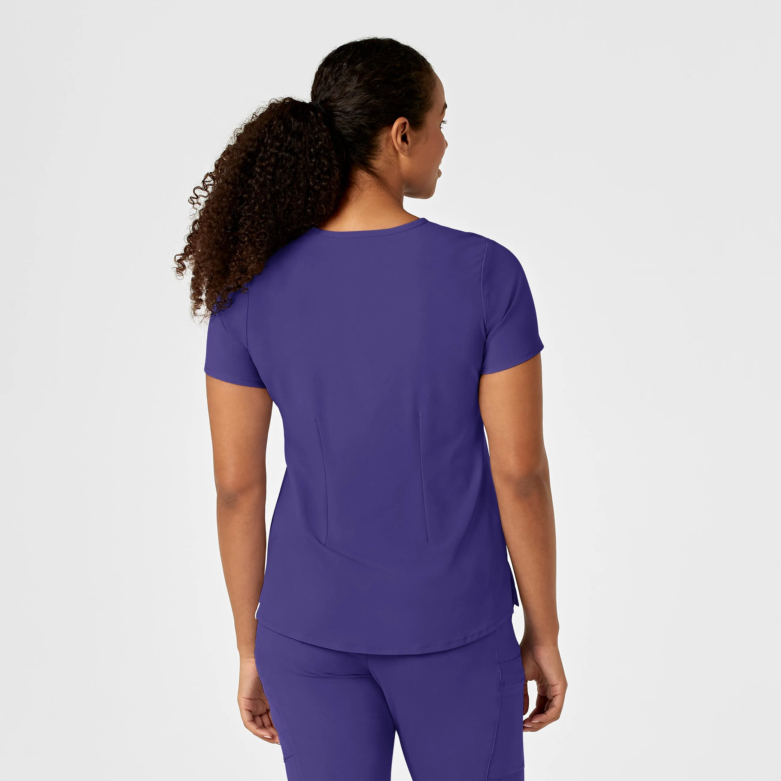 RENEW Women's Mandarin Collar Tuck-In Scrub Top - Grape