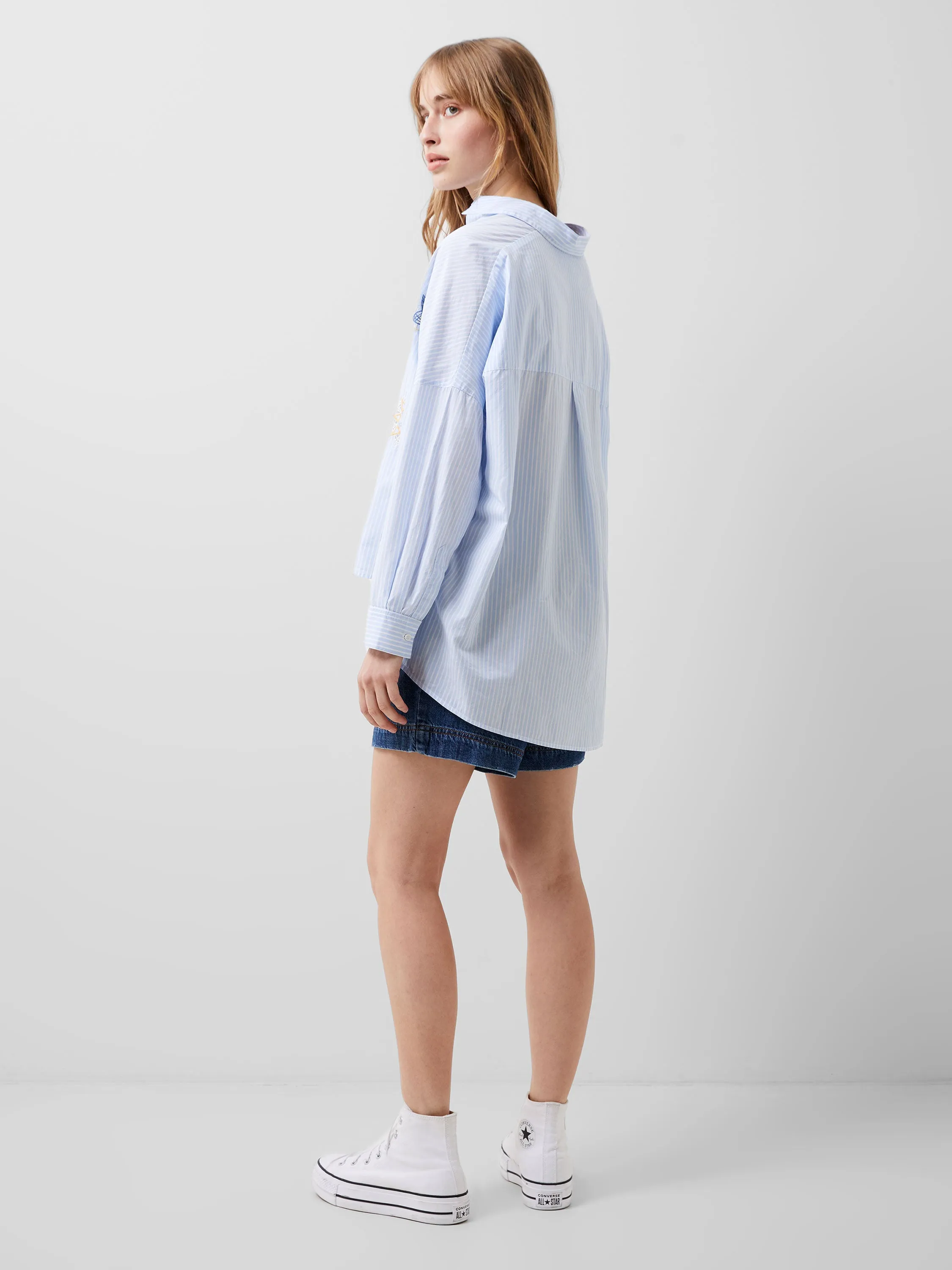 Rhodes Embroidered Poplin Popover Shirt