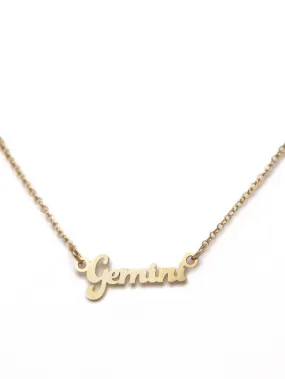 Zodiac Nameplate Necklace